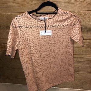 NWT Zara tan sheer small shirt